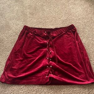 Velvet red skirt